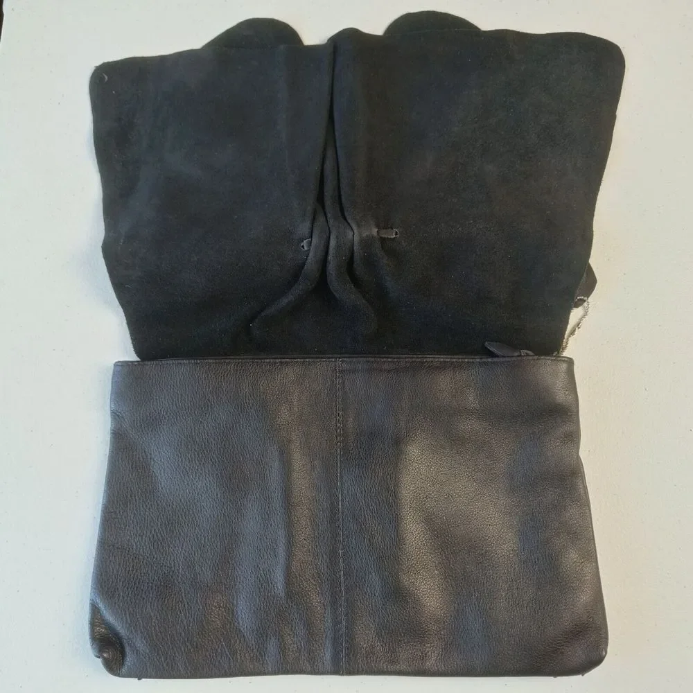 bebe Women's Genuine Leather Clutch Handbag,‎ Square with Medium Front Tie